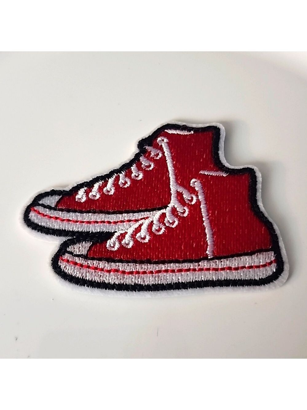 RED high Tops Embroidered Iron on Patch 2.5x2 3/4